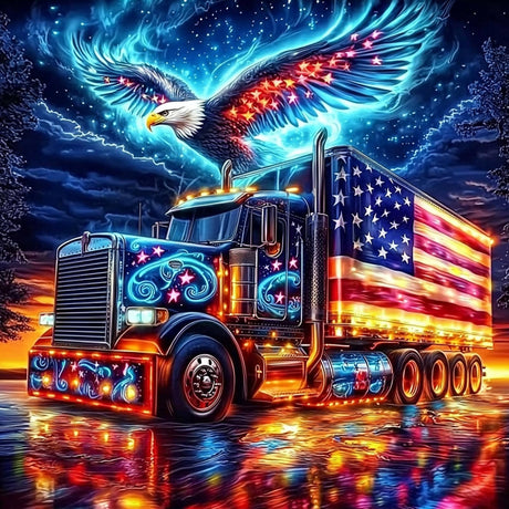 Bowetile Independence Day Eagle Diamond Art Kits for Adults, 4th of July Gifts Diamond Painting Car Kit, DIY Full Round Drill Diamond Dots Paintings Picture Gem Art Craft for Home Decor 12x12 Inch Bowetile