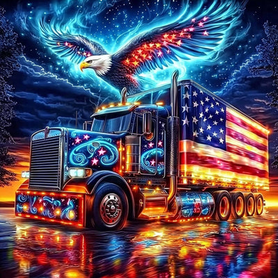 Bowetile Independence Day Eagle Diamond Art Kits for Adults, 4th of July Gifts Diamond Painting Car Kit, DIY Full Round Drill Diamond Dots Paintings Picture Gem Art Craft for Home Decor 12x12 Inch