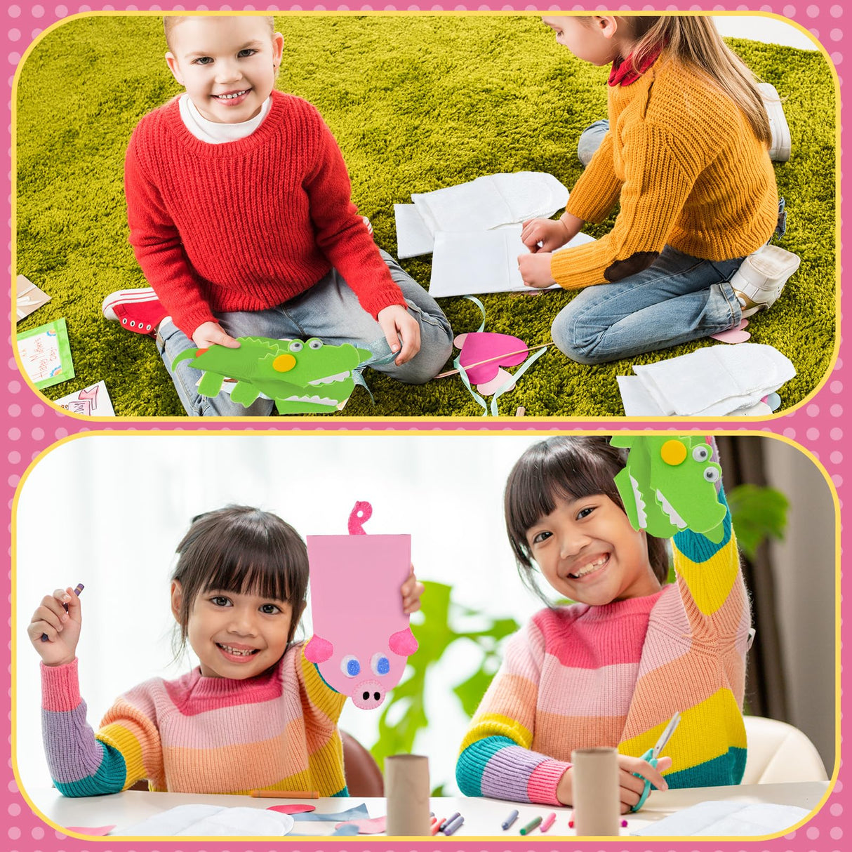 Soulchen 24 Pcs DIY Hand Puppets, Canvas Hand Puppet Making Kit DIY Arts and Crafts Sewing Projects for Fun Home Activities Classes Storytelling Party Favors Soulchen