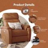 FLEXISPOT X3 Power Recliner Chair, Adjustable Electric Recliner with USB Port, Thick Cushion & Padded Back, Comfortable Faux Leather Chair for Adults, Living Room, Nursery, Home Theater (Saddle Brown) FLEXISPOT