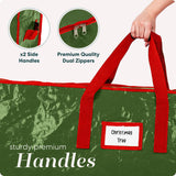 Handy Laundry, Christmas Tree Storage Bag - Stores 7.5 Foot Artificial Xmas Holiday Tree, Durable Waterproof Material, Zippered Bag, Carry Handles, Protects Against Dust, Insects and Moisture. Handy Laundry