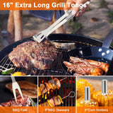 Anpro Grill Kit, Grill Set, Grilling Utensil Set, Grilling Accessories, BBQ Accessories, BBQ Kit, BBQ Grill Tools,Smoker, Camping, Kitchen, Stainless Steel, 21 Pcs,Grilling Gifts for Fathers Day Anpro