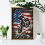 QUOPLMAM Dirt Bike Motocross USA Flag Diamond Art Painting Art Kits Diamond Art Painting Diamond Art Kits 5D Diamond Art Painting Kits DIY Diamond Art for Home Wall Decor 8"x12" QUOPLMAM