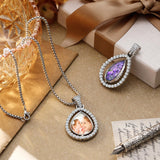 Junkin 24 Pcs Sublimation Rhinestone Trays Pendant Set, Including 6 Double Sided Blank Rhinestone Bezel Trays, 6 Pcs Thick Chains with 12 Sublimation Discs for Making (Multiple Style) Junkin