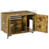 PawHut Hidden Cat Litter Box Enclosure, Cat Washroom Storage Bench Side End Table - Rustic Brown PawHut