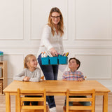 ECR4Kids 24in x 48in Rectangular Hardwood Table with 22in Legs, Kids Furniture, Honey ECR4Kids