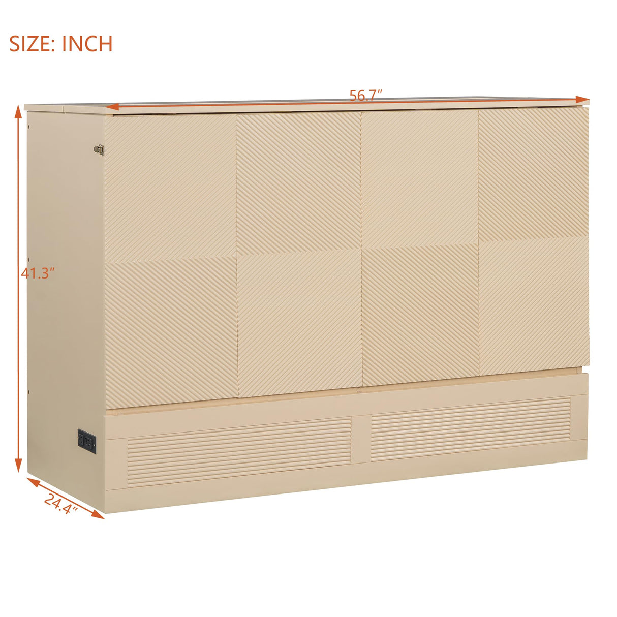 Ball & Cast Murphy Bed Full Size with Drawer and A Set of Sockets,Bedroom Folding Wall Cabinets Frame w/USB Ports & Pulley Structure Design,Hideaway Bed for Guest Room,Study,Office,Golden Ball & Cast