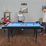 Ditkoko Billiard Table, 65.75" Folding Pool Table with with Balls, Cues, Chalk, Brush and Triangle, Pool Table Set for Family Game Room, Adult Rrec Room, Basements, Man cave or Garage Dithoko