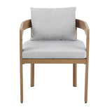 Christopher Knight Home Aluminum Dining Chair Set of 2, Armchairs with Cushions, Barrel Accent Chair, Wood-Like Finish, Comfy Seating Kitchen Side Chair Set for Balcony, Backyard, Garden, Teak Christopher Knight Home