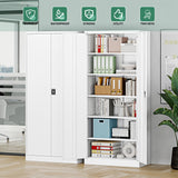 Letaya Metal Garage Storage Cabinets with Lock Door and Adjustable Shelves, Steel Tool Cabinets for Home,Office,Warehouse Organisieren (White, 72" H) Letaya