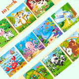 Puzzles for Kids Ages 4-6, 10 Pack of 20 Piece Wooden Jigsaw Puzzles for Toddlers Ages 3-5 Jigsaw Puzzle for Toddler Children Learning Educational Puzzles Toys for Boys and Girls. VOMYOZB
