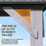 GARTOO 12' x 16' Outdoor Wood Gazebo - Permanent Wooden Hardtop Gazebo Pavilion with Double Curtains, Galvanized Steel Roof Cedar Wood Gazebos for Garden, Lawn, Poolside, Backyard Deck GARTOO