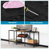 50 inch TV Stand 3 Tier Entertainment Center with Storage Shelves Small Tall Television Console Table with Metal Frame, Industrial TV Cabinet for Living Room Bedroom, Black BTY
