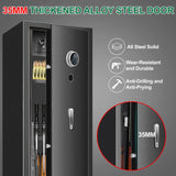 TOLEBLID [2025 New] 7-8 Fireproof Biometric Gun Safes for Home Rifle and Pistols, Heavy Duty Anti-Theft Long Gun Safes for Rifles and Shotguns with 3 Handgun Pocket, Removable Shelf, Silent Mode TOLEBLID