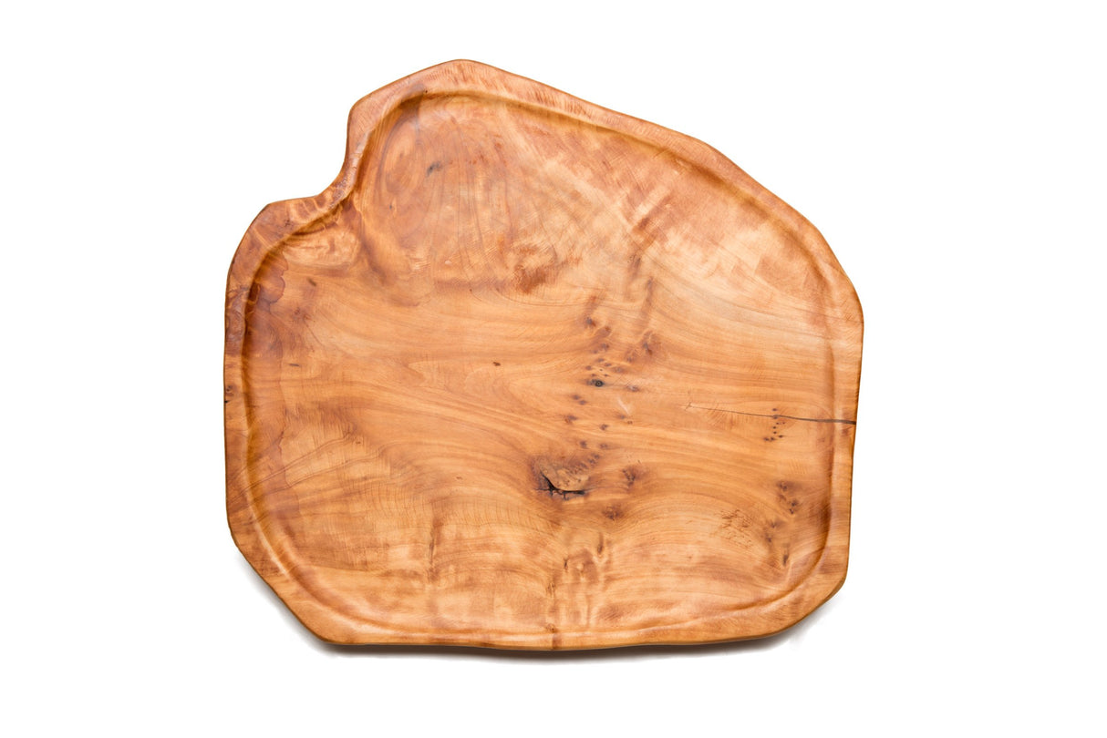 Driini Premium Handmade Root Wood Lazy Susan Turntable Organizer - Rustic Wooden Serving Platter Cheese Board (12") Driini