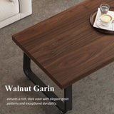 HSH Rustic Walnut Coffee Table, 39” Mid Century Modern Center Table, Rectangle Industrial Living Room Coffee Table, Simple Farmhouse Wood and Metal Tea Coffee Table for Home Bedroom, Walnut, 39 in HSH