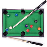 Tabletop Pool, Mini Pool Table & Billiard Set | Small Billiards Game with 16 Resin Balls, 2 Pool Cues, Triangle Rack, & Chalk | Travel-Friendly & Office Desk Games, Bartop, or Home Use & Easy Storage Brybelly