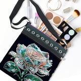 DIY Diamond Art Painting Canvas Crossbody Bag, Ethnic Style, Special Shaped Crystal Diamond Painting by Numbers Mosaic Kits Focart