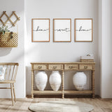 Heiple Set of 3 Framed Farmhouse Home Sweet Home Sign 11"x14" Above Bed Wall Decor for Bedroom Decor and Living Room Wall Art Wood Signs (Brown, 11''x14) Heiple