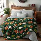 Horaldaily Christmas Flannel Blanket Throw, Green Gingerbread Man Christmas Bear Soft Fuzzy Plush Cozy Fleece Blankets for Couch Sofa Bed Lounging, Ideal Gifts for Kids Adults Wife Self, 50x60 Horaldaily