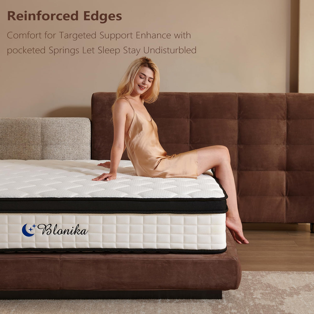 BLONIKA Full Size Mattress, 10 Inch Full Mattress in a Box, Medium Firm, Memory Foam with Individual Pocket Spring for Pressure Relief & Motion Isolation, Strong Edge Support BLONIKA