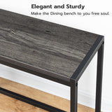 HOOBRO Dining Bench, 47.2 Inch Industrial Style Kitchen Table Bench, Steel Frame, Easy to Assemble, for Kitchen, Dining Room, Charcoal Gray and Black BC12CD01 HOOBRO