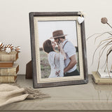 Afuly 8x10 Picture Frame Wooden Distressed Rustic Photo Frame with White Heart Burlap Lace, Solid Wood Frame for Farmhouse Wall Tabletop Home Decor Anniversary Wedding Gifts for Mom Grandma Afuly