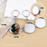 Framendino, 6 Pack Sublimation Blanks Pocket Mirror Heat Transfer Compact Travel Folding Mirrors for Makeup Round Silver Framendino