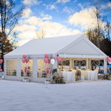 YITAHOME 20x20 ft Party Tent Heavy Duty Wedding Event Shelters Outdoor Upgraded Galvanized Canopy with Large White Roof, Removable PVC Sidewalls & 3 Storage Bags YITAHOME