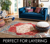 SAFAVIEH Area Rug 8x10 - Natural Fiber Collection - Large - Natural Brown, Handmade Jute, Farmhouse Style, Chunky Textured Thick Pile (NF447A) SAFAVIEH