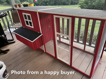 ChickenCoopOutlet 87" Wood Chicken Coop Backyard Hen House 4-8 Chickens Nesting Box & Run New - WoodArtSupply