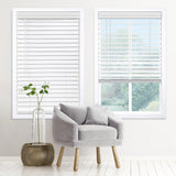 DEZ FURNISHINGS Cordless 2" Signature Faux Wood Blind, 33" W x 64" H, Snow White DEZ FURNISHINGS