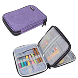 Damero Crochet Hook Case, Travel Storage Bag for Swing Crochet Hooks, Lighted Hooks, Needles(Up to 8'') and Accessories, Large, Purple (No Accessories Included) Damero