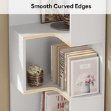 IRONCK Corner Bookshelf, 70.87" Tall Corner Bookcase with Drawers, Corner Shelf Storage Display Rack for Living Room Home Office, White IRONCK