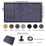 KANAGAWA 90% Sun Shade Cloth 12'X 20' Outdoor Pergola Shade Cover Canopy with Grommets UV Block Privacy Screen for Patio, Backyards, Outdoor, Carport, Garden, Pewter Gray KANAGAWA