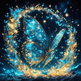 KINPLUB Glitter Butterfly Diamond Art Kits for Adults Beginners, 5D Diamond Painting Kits for Adults, DIY Full Drill Round Diamond Dots, Home Wall Decor 12x12 Inch KINPLUB