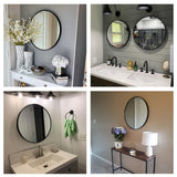 Round Mirror, Black Round Mirror 24 inch, Round Wall Mirror Metal Frame, Round Bathroom Mirror, Circle Mirrors for Wall, Living Room, Bedroom, Vanity, Entryway, Hallway. Oruii