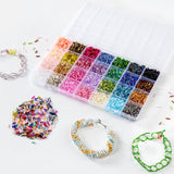 Ybxjges 4800Pcs 7mm Tube Beads Kit with 28 Colors Glass Bugle Seed Beads Small Craft Beads for DIY Bracelet Necklaces Jewelry Making Ybxjges