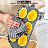 Silicone Muffin Pan, 12 Cups Muffin Pans with Metal Frame Nonstick Press to Easily Pop Out for Baking Homemade Muffins, Breads, Cupcakes, Egg Bites, BPA-Free Silicone Muffin Tin Cupcake Pan Mold Geweiya