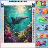 CVFASH Whale Shark Diamond Art Painting Kits for Adults, 5D Coral Reef Diamond Painting Dots Art Kits for Adults Beginner DIY Gifts Art Diamond Home Wall Decor 8x12 INCH CVFASH