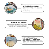 LEATHER VILLAGE Watercolor Paper, 140lb(300gsm), 6x4 Inches, 25 Sheets, Handmade Deckle Edge Paper, Textured, Mixed Media, Cold Press Pad for Calligraphy, Sketching, Crafts and Painting LEATHER VILLAGE