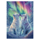Aurora Wolf Puzzles for Adults 1000 Pieces, Colorful Animal Art Landscape Jigsaw Puzzles, Beautiful Winter Scenic Wildlife Scenery Puzzle IdeaBazar