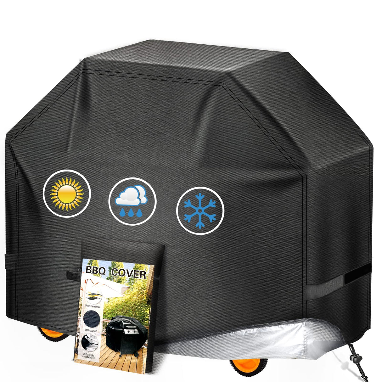 Aoretic Grill Cover 48inches Gas-BBQ Grill Cover for Outdoor Outside Grill Waterproof,Anti-UV Material with Hook-and-Loop & Adjustable Hem Drawstring for Weber Nexgrill Char-Broil Monument Dyna-Glo Aoretic