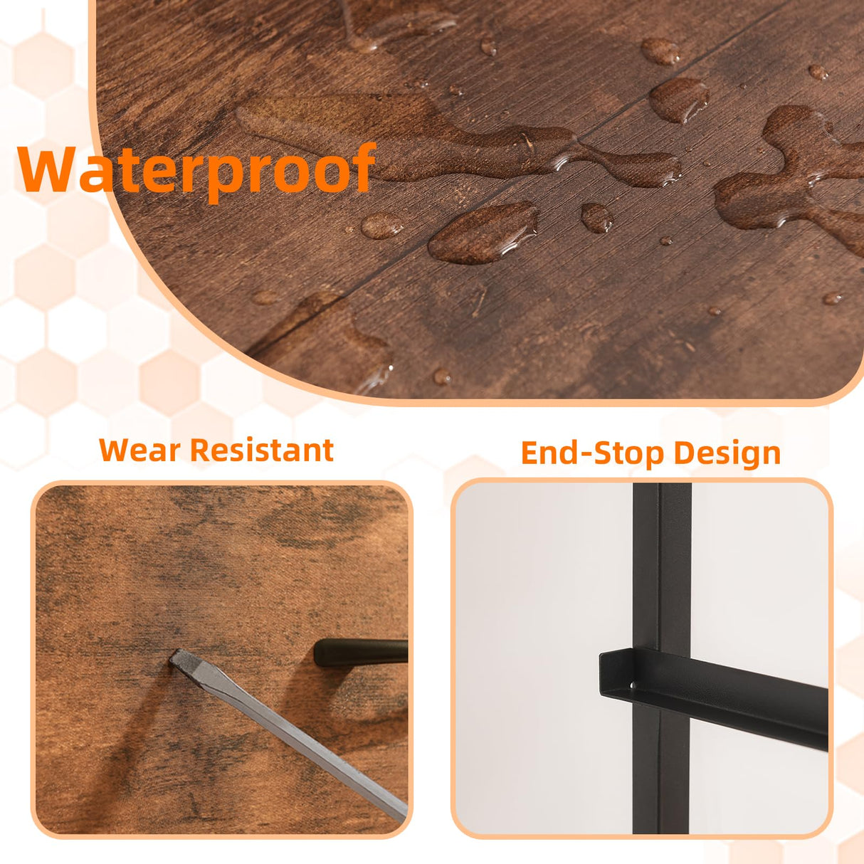 Somdot 2 Drawers Dresser with Charging Station and LED Light for Bedroom, Small Nightstand with Fabric Bins for Bedside Kids Dorm Room Closet Laundry Entryway, Wood Grain Print Somdot