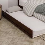 AFI, Wesley King Platform Bed with Panel Footboard & Twin XL Trundle, Walnut AFI