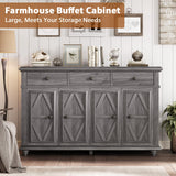 Farmhouse Buffet Cabinet with Storage, Sideboard Cabinet, Buffet Cabinet, Sideboard Buffet Cabinet with Storage, Large Wood Accent Storage Cabinet with Doors and Shelves for Entryway Living Room Jocoevol