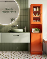 QINPTWUT 67" Slim 6-Tier Narrow Tall Kitchen Pantry Cabinet with Doors & Shelves. Open Shelving, Perfect for Small Spaces in Kitchen, Dining Room, Living Room & Bathroom. QINPTWUT