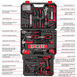 Drill Tool Set：Tool Kit with 12V Power Cordless Drill Hand Repair Tools Box with Drill, Home Tool Kits for Men & Women, Hand Drill Set Perfect for Homeowner, Diyer, Handyman - Red DEKOPRO
