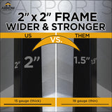 Arrow Carports Galvanized Steel Carport, with 2-Sided Enclosure, Compact Car Metal Carport Kit, 10' x 15' x 9', Eggshell Arrow Shed