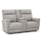 MCombo 70.8" Power Loveseat Recliner Sofa with Massage and Dual Heating, Adjustable Headrest, USB & Type C Port for Living Room, Fabric PR606M2 (Mist Grey) MCombo